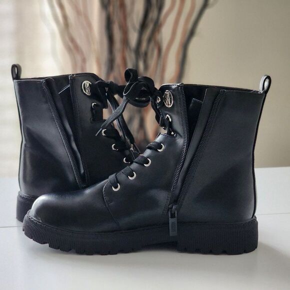 NEW! DKNY GIRLS BLACK BOOT LEATHER - Picture 4 of 11